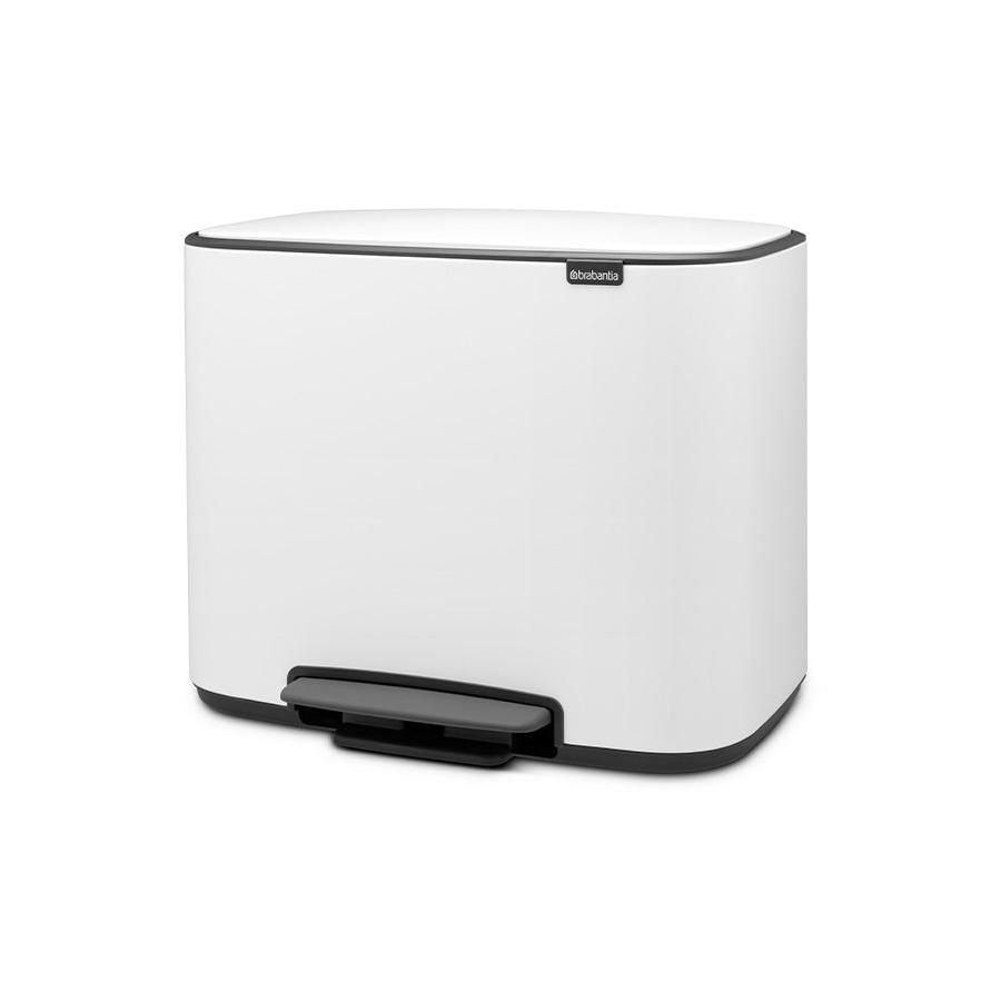Brabantia Bo Pedal Bin (3 x 11L) White White