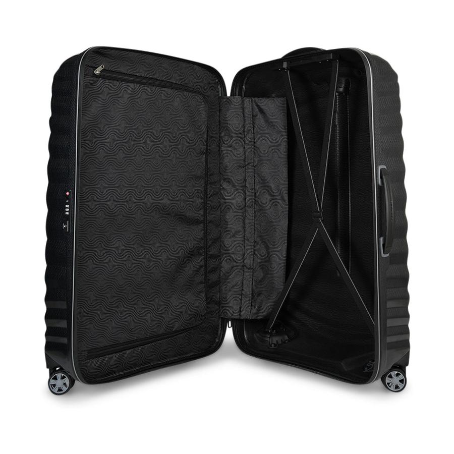 Samsonite Lite-Shock Sport 75cm CURV Checked Suitcase Black Black