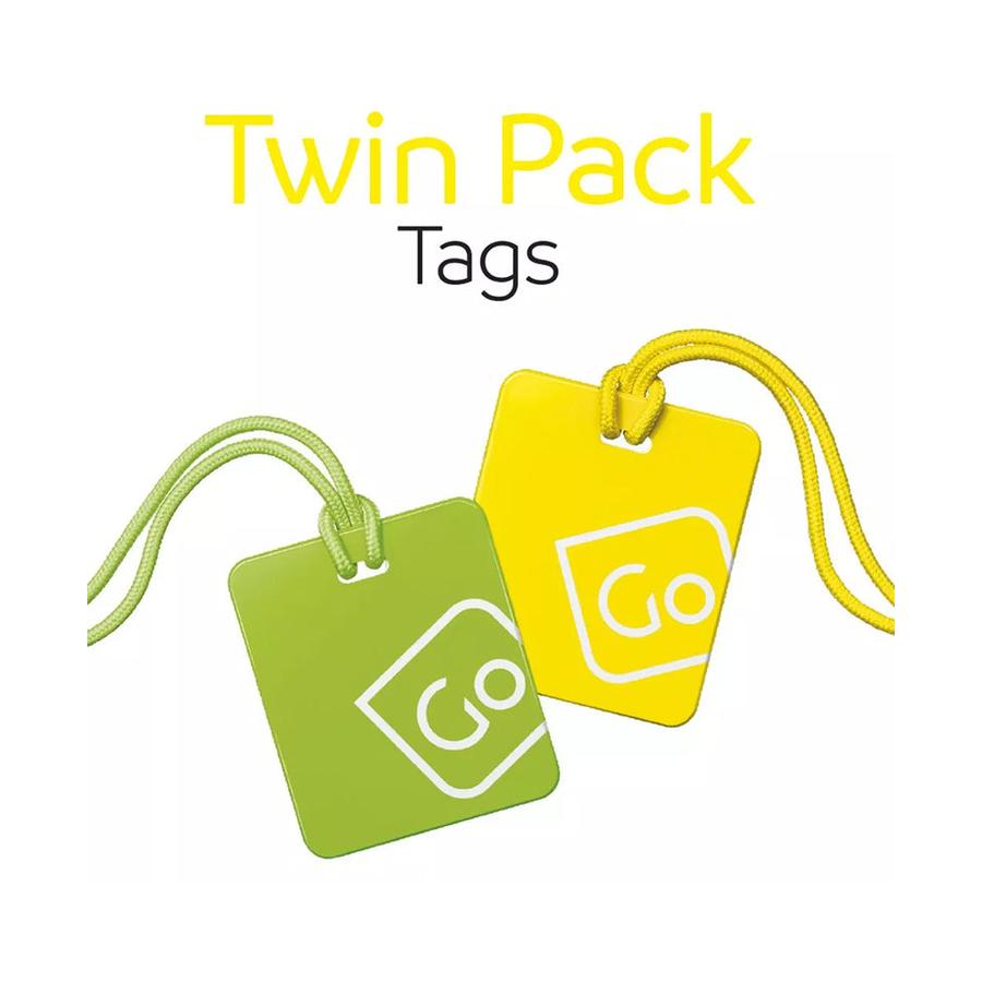 Go Travel Luggage Tags Twin Pack Yellow/Green Yellow/Green