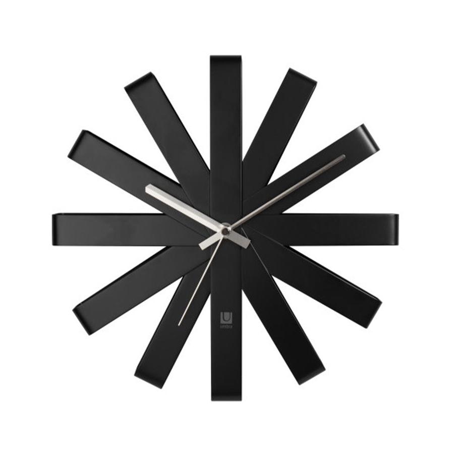 Umbra Ribbon Stainless Steel Wall Clock Black Black
