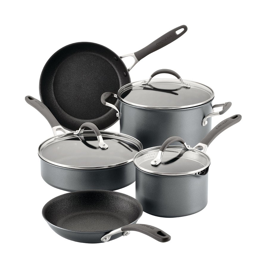 Circulon ScratchDefense A1 8 Piece Cookware Set Black Black
