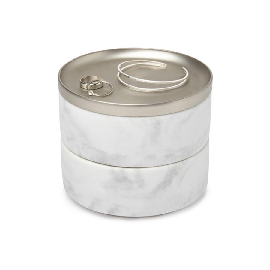 Umbra Tesora Jewellery Box White/Nickel White/Nickel