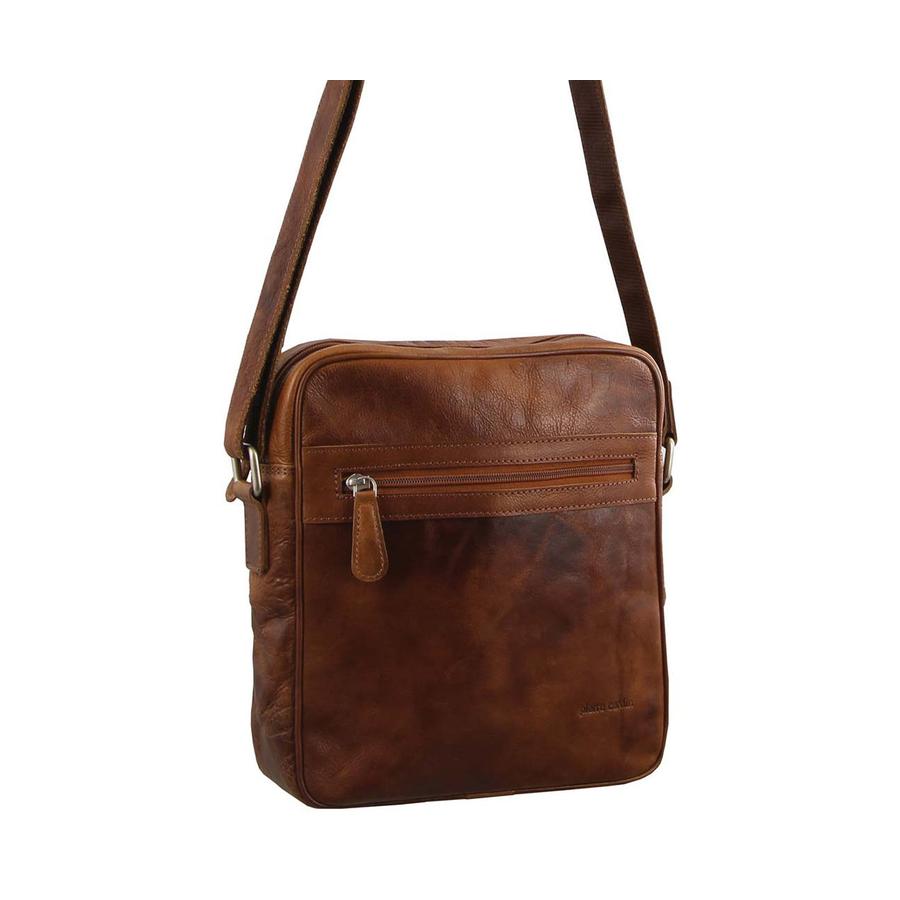 Pierre Cardin Salem Rustic Leather iPad Bag Cognac Cognac