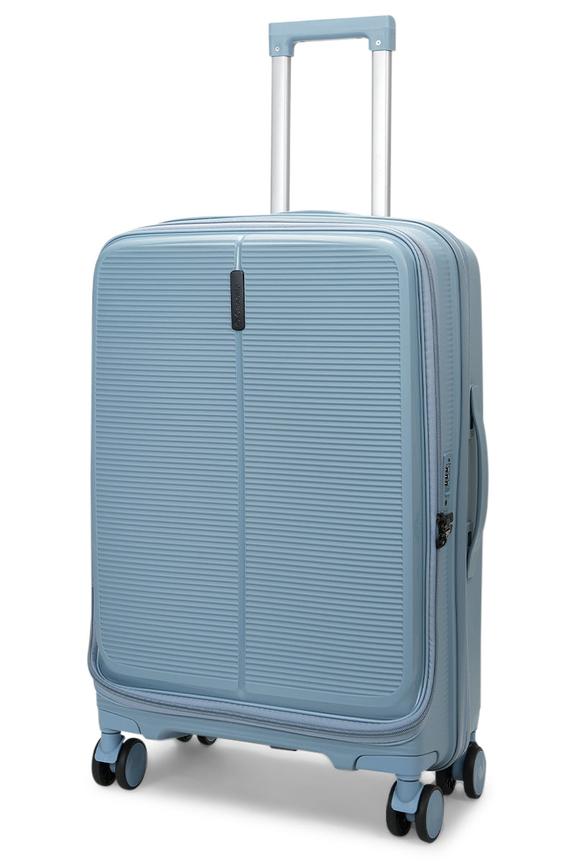 Caselite Venture 66cm Top Open Hardside Checked Suitcase Grey Blue