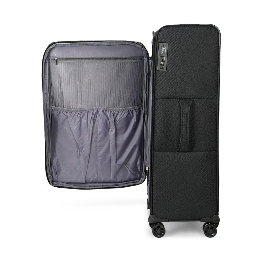 Caselite Ultra 80cm Softside Checked Suitcase Black Black