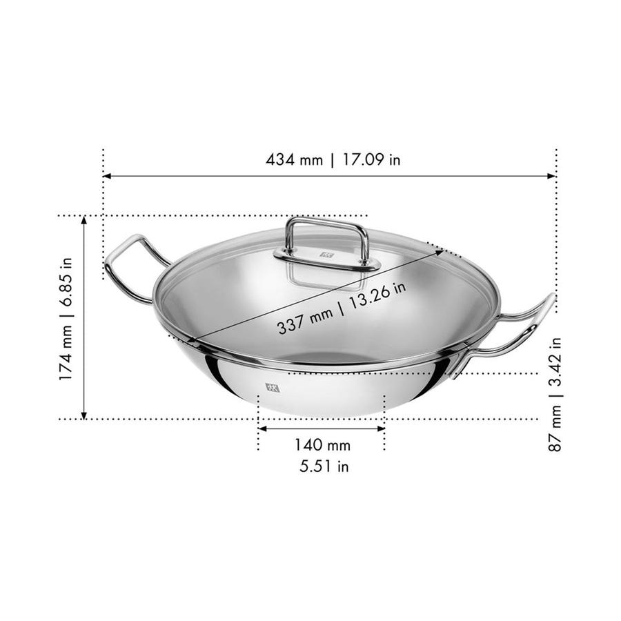 Zwilling 32cm Wok 2 Side Handles Stainless Steel Stainless Steel