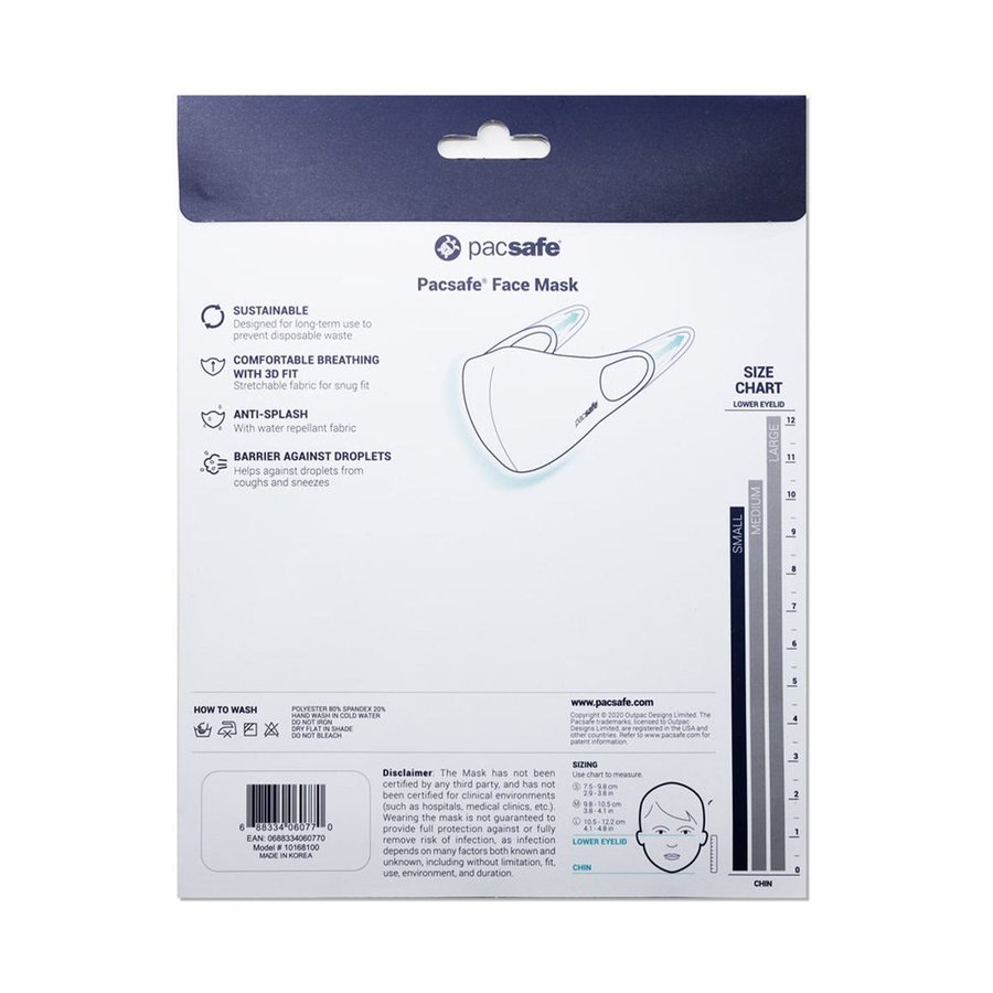 Pacsafe Protective & Reusable ViralOff Face Mask Alo Gray Large