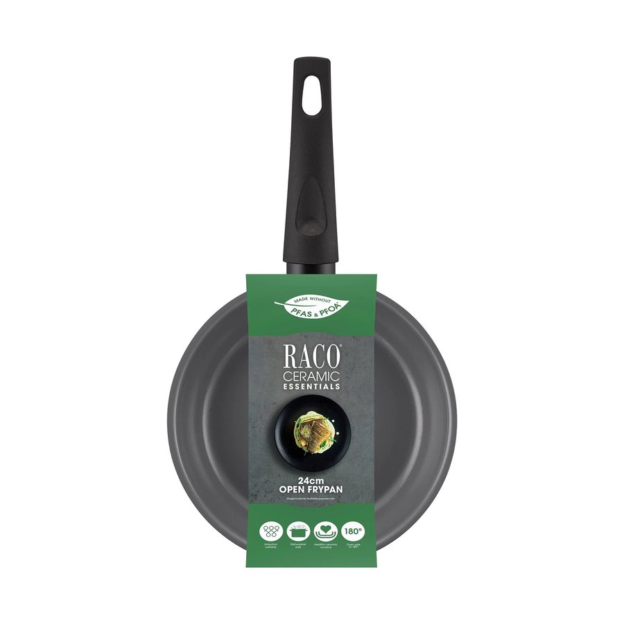 Raco Ceramic Essentials 24cm Nonstick Induction Frypan Black Black