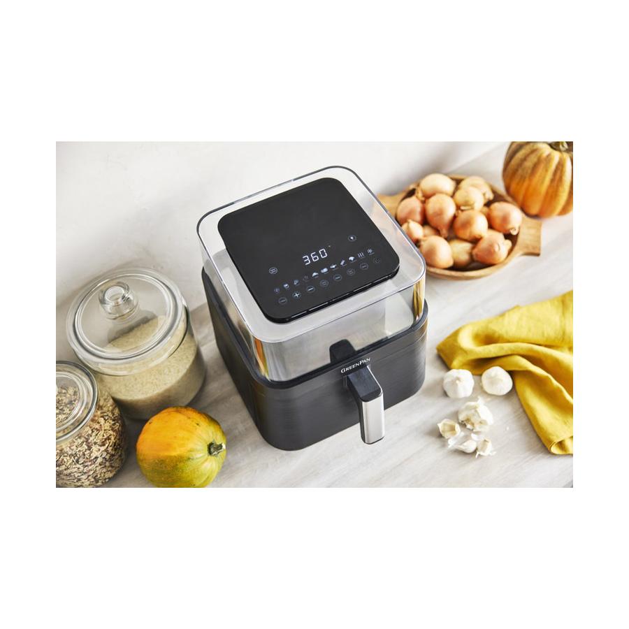 GreenPan Bistro Air Fryer with See-Thru Lid 6.6L Black Black