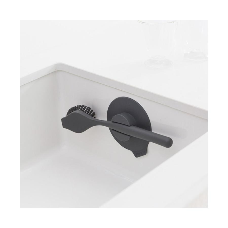 Brabantia Dish Brush with Suction Cup Holder Dark Grey Dark Grey
