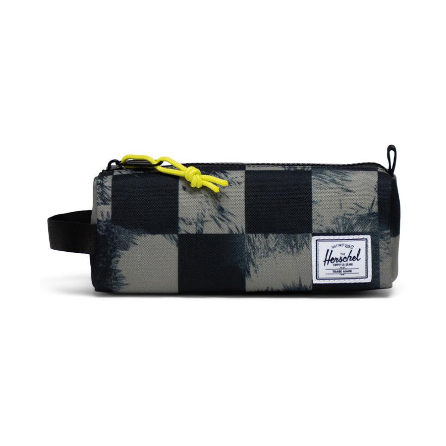 Herschel Settlement Pencil Case Black Stencil Checker Black Stencil Checker