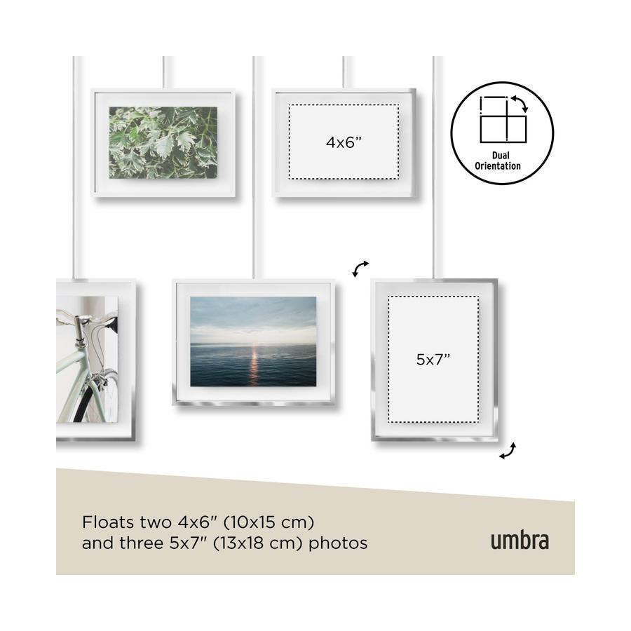 Umbra Exhibit Wall Picture Frames (Set of 5) Chrome Chrome