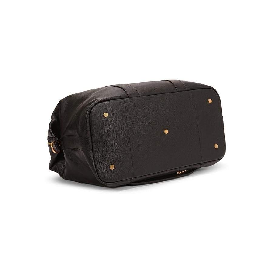Explorer Weekender Leather Duffle Black Black
