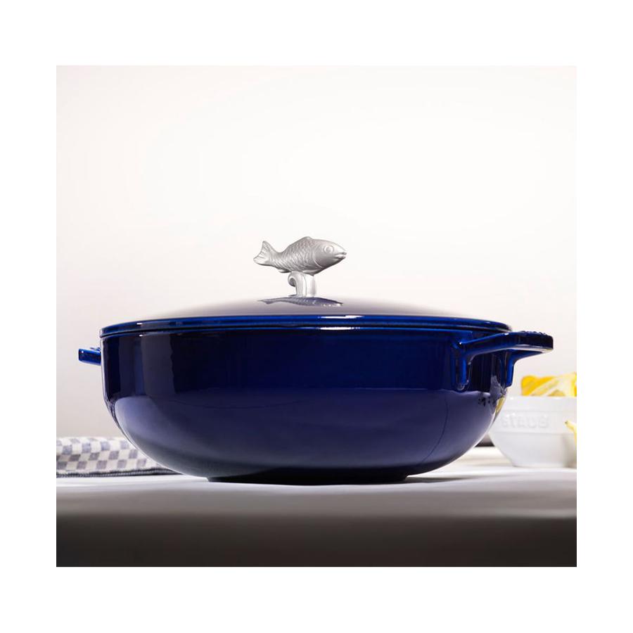 Staub 28cm (4.65L) Bouillabaisse Pot Marin Blue Marin Blue