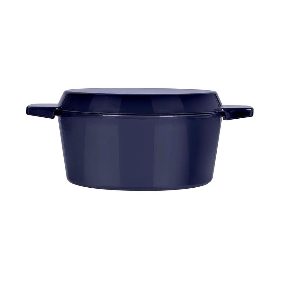 Stanley Rogers Cast Iron 28cm (6.5L) French Oven Grill Duo Midnight Blue Midnight Blue