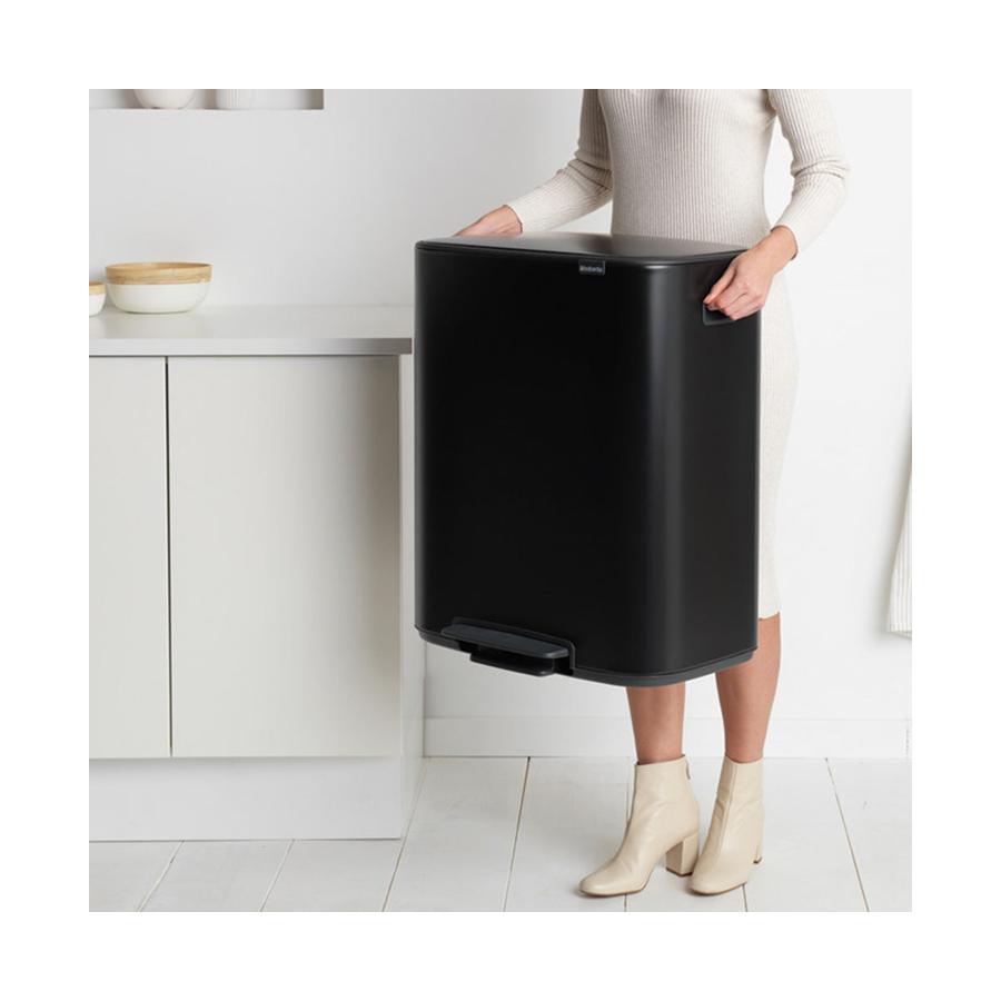 Brabantia Bo Pedal Bin (2 x 30L) Matte Black Matte Black