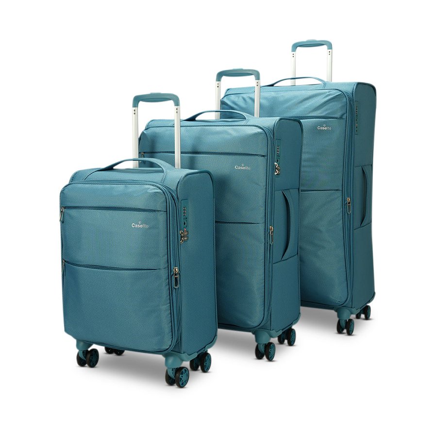 Caselite Ultra 55cm, 69cm & 80cm Softside Luggage Set Teal Teal