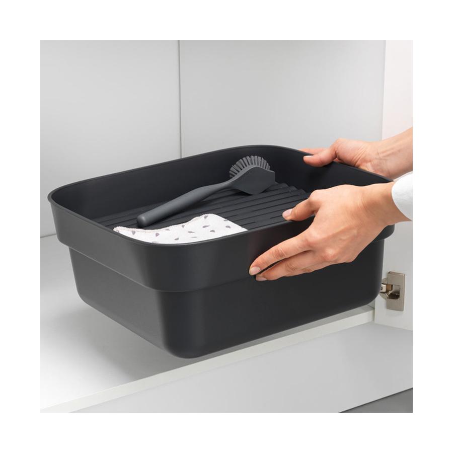 Brabantia Washing Up Bowl with Drying Tray Dark Grey Dark Grey