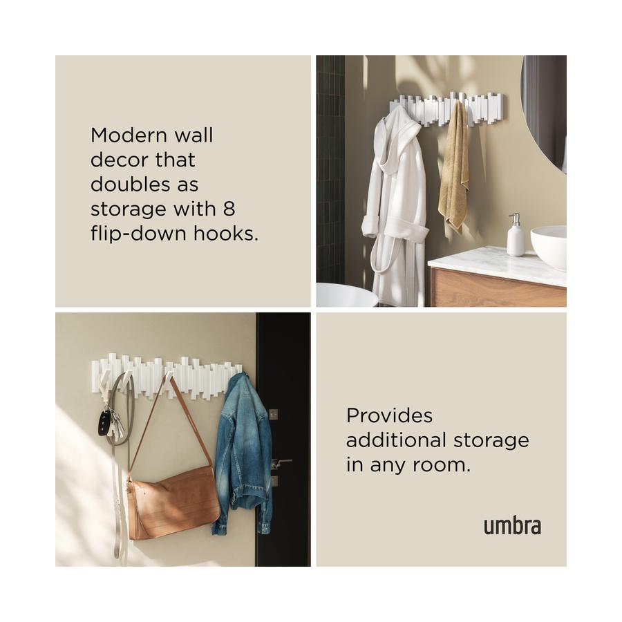 Umbra Sticks 8 Wall Hooks White White