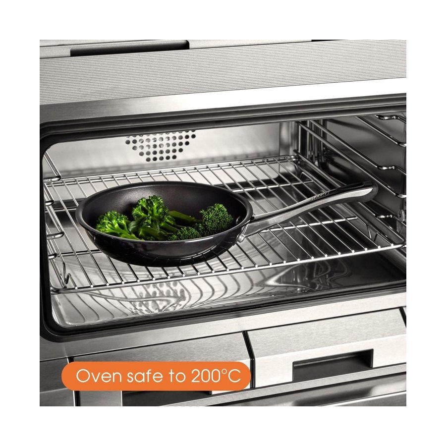 Raco Contemporary Nonstick Induction 32cm Stirfry Pan Black Black