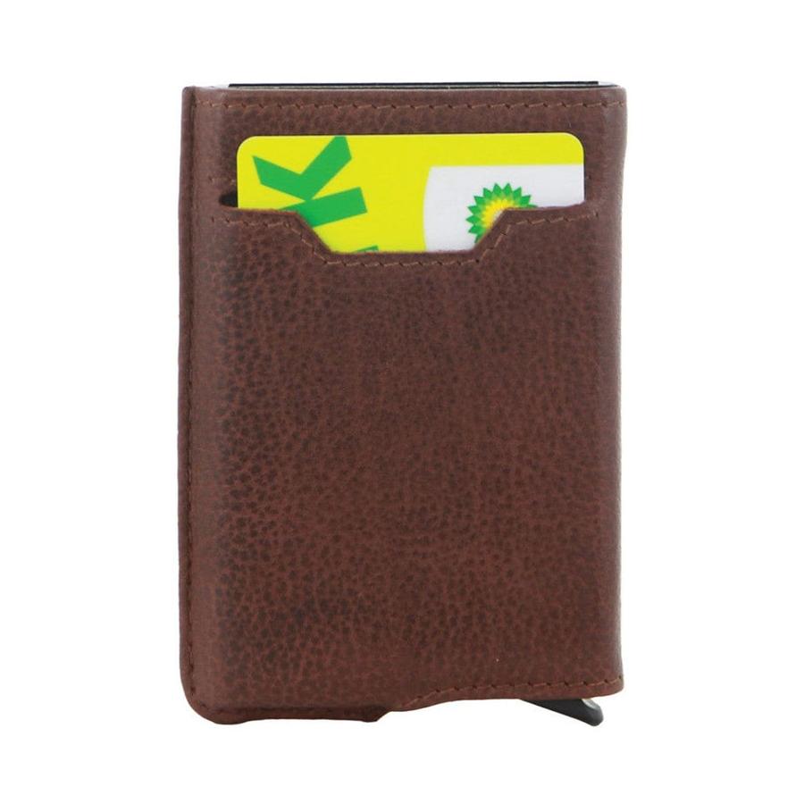 Pierre Cardin Dorian Leather Smart Slide Card Holder Wallet Brown Brown