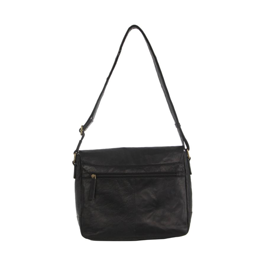 Pierre Cardin Mason Rustic Leather 13" Laptop Bag Black Black