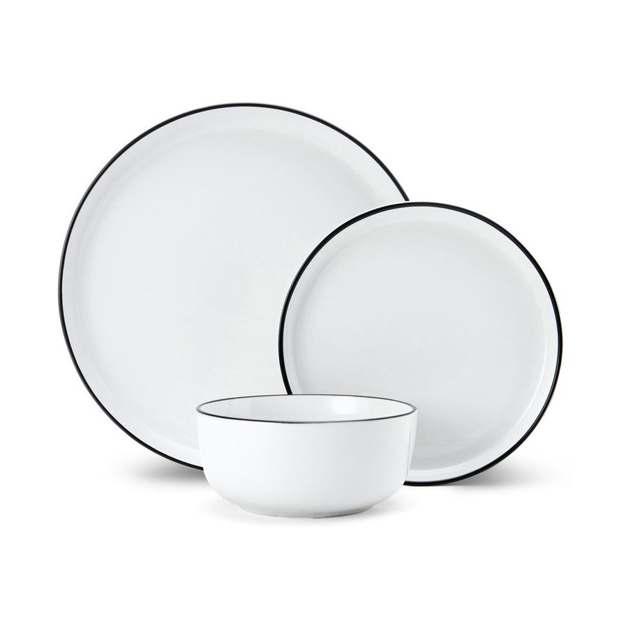 Mikasa Limestone 12-Piece Porcelain Dinner Set White White