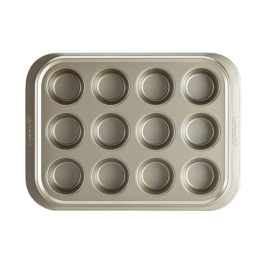 Anolon Ceramic Reinforced 12 Cup Muffin Pan Silver Silver