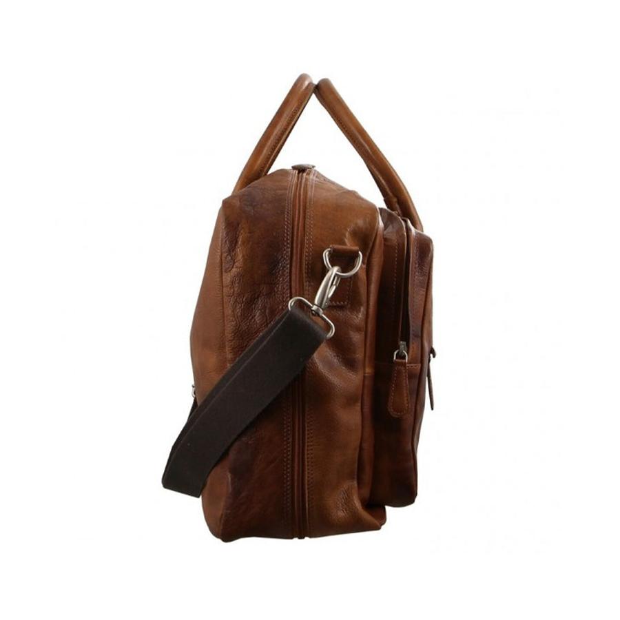 Pierre Cardin Lawson Rustic Leather 13" Laptop Bag Cognac Cognac