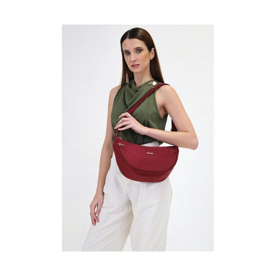 Pierre Cardin Karla Nylon Anti-Theft Crossbody Bag Wine Wine