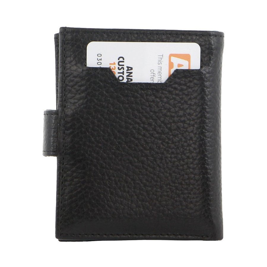 Pierre Cardin Conrad Leather Smart Slide Card Holder Tab Wallet Black Black
