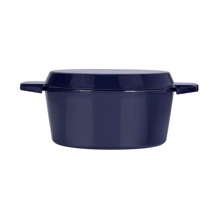 Stanley Rogers Cast Iron 24cm (3.5L) French Oven Grill Duo Midnight Blue Midnight Blue