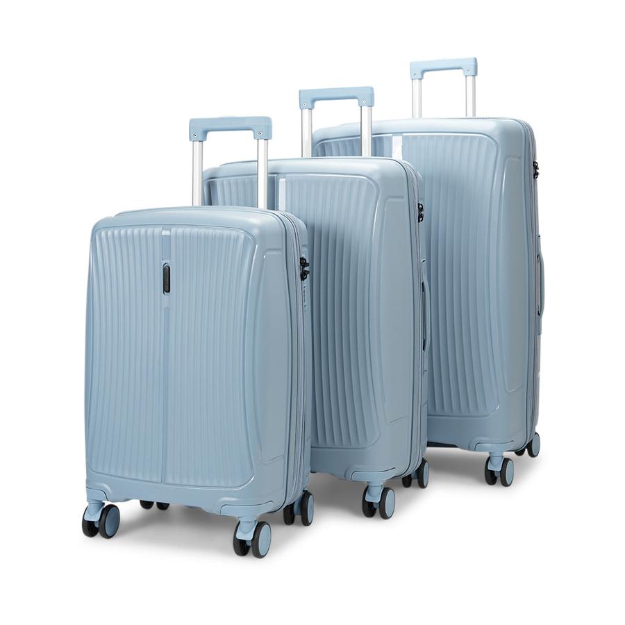 Caselite Quest 56cm, 65cm & 75cm Hardside Luggage Set Steel Blue Steel Blue