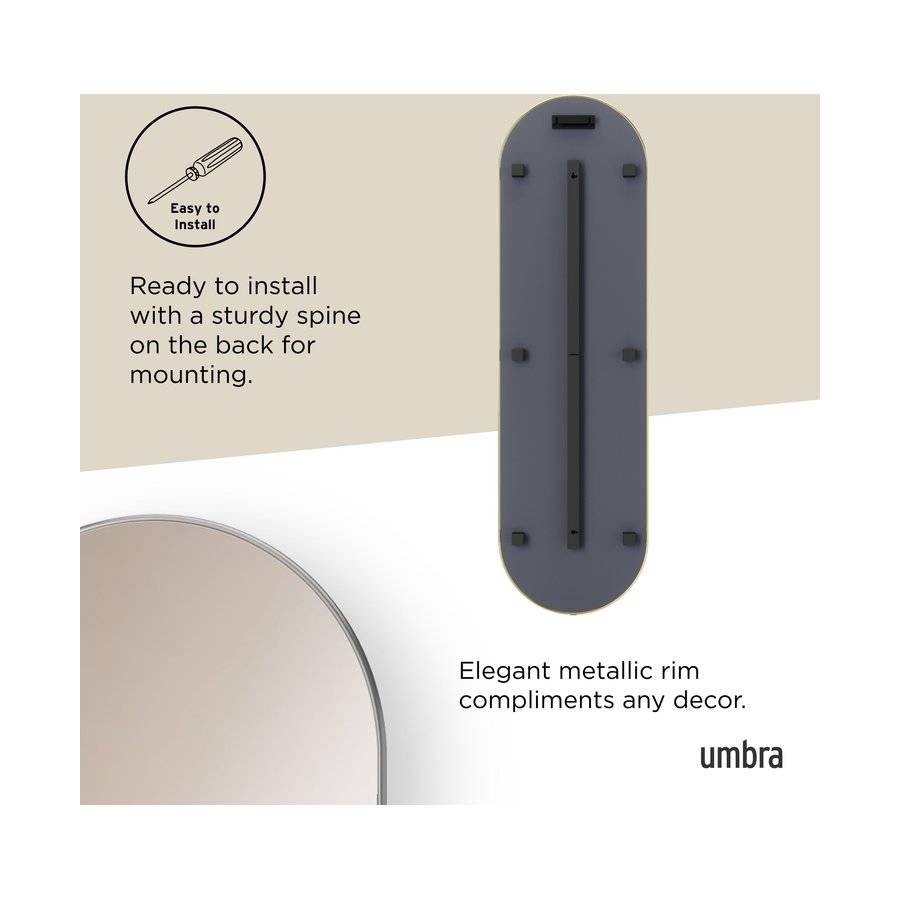 Umbra Hubba Pill Mirror (157cm x 46cm) Titanium Titanium