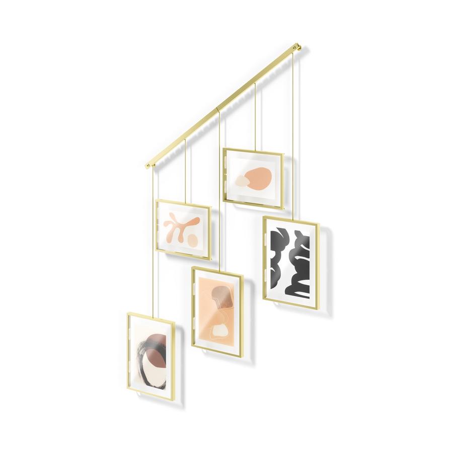 Umbra Exhibit Wall Picture Frames (Set of 5) Matte Brass Matte Brass