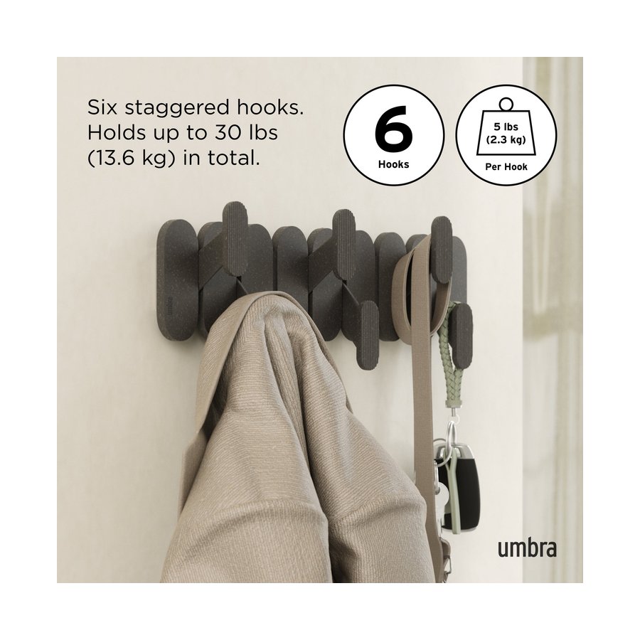Umbra Tempo 6 Wall Hook Black Black