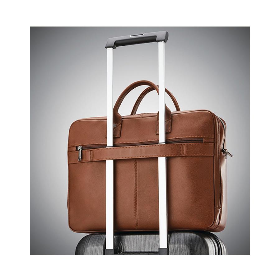 Samsonite Classic Leather Toploader Briefcase Cognac Cognac