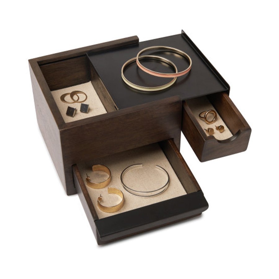 Umbra Stowit Mini Jewellery Box Black/Walnut Black/Walnut