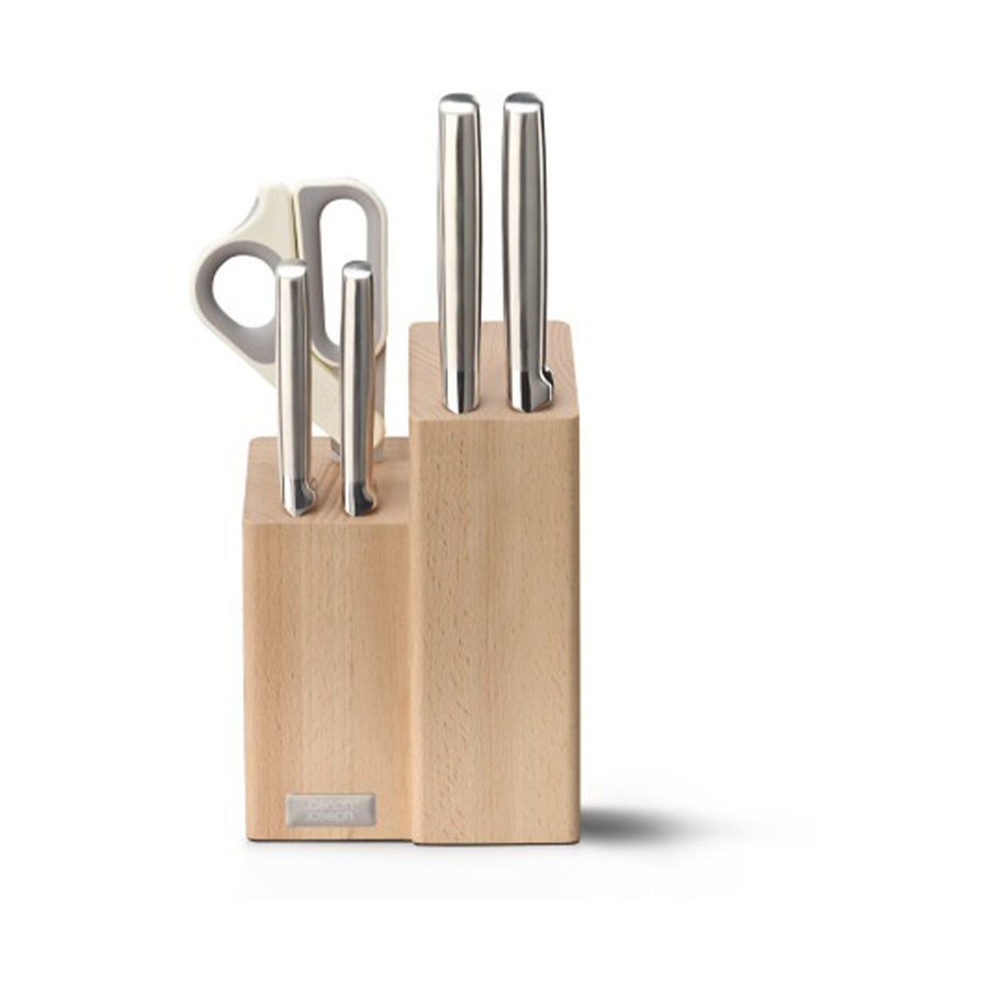 Joseph Joseph Elevate Fusion 5-Piece Knife & Scissor Set Beech Beech