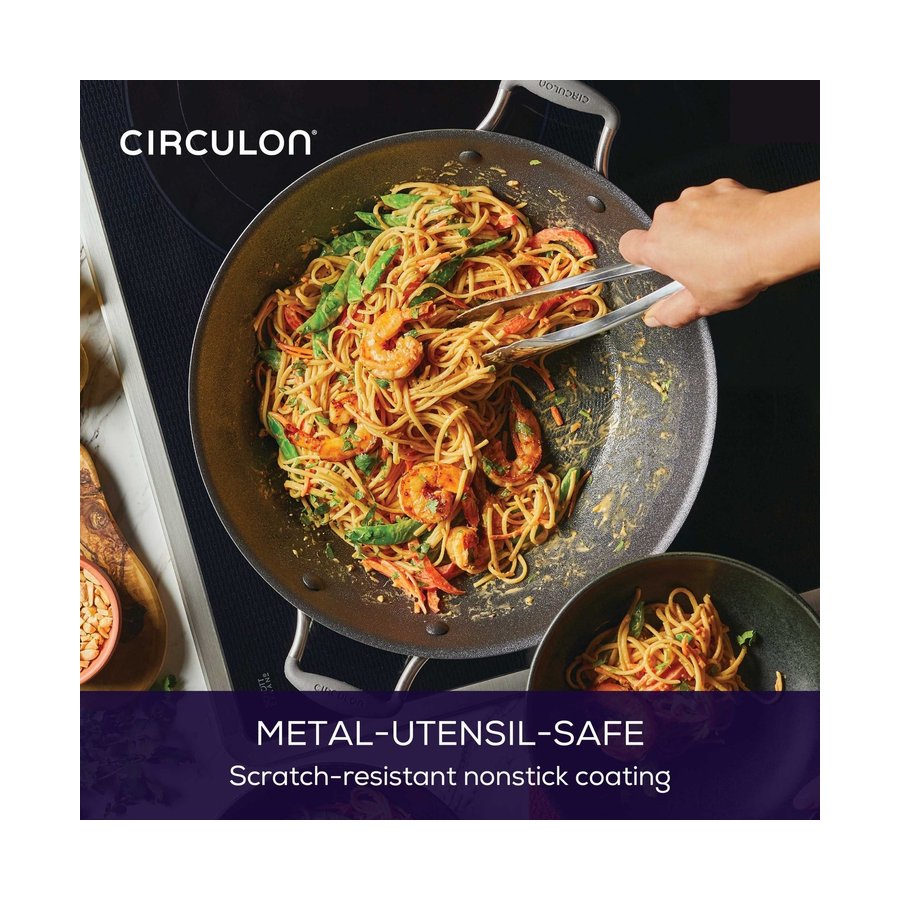 Circulon ScratchDefense A1 36cm Covered Wok Black Black