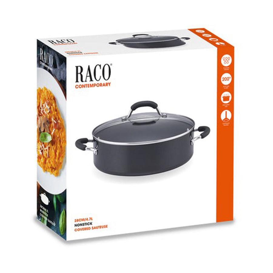 Raco Contemporary Non-Stick Induction 28cm/4.7L Covered Sauteuse Black Black