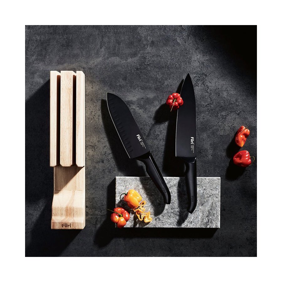 Furi Pro Jet 3 Piece Knife Block Set Black Black