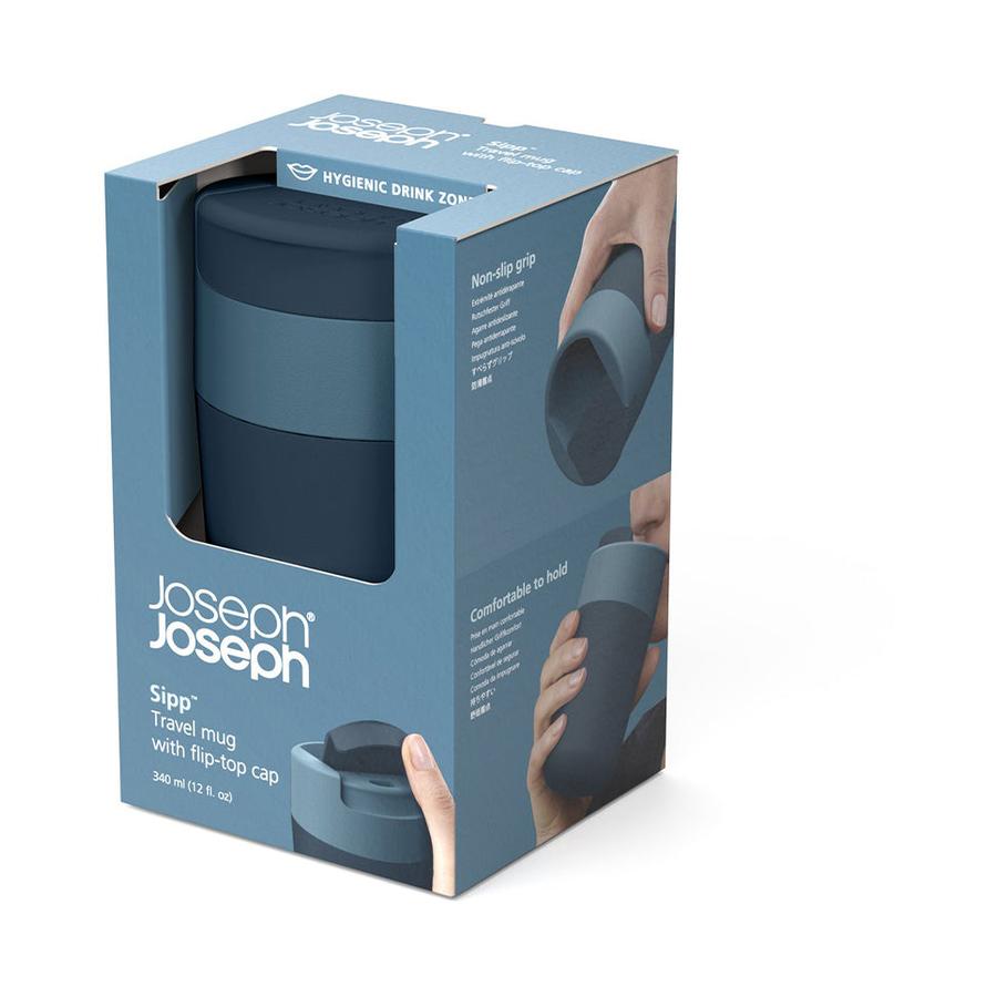 Joseph Joseph Sipp 340ml Travel Mug with Hygienic Lid Blue Blue
