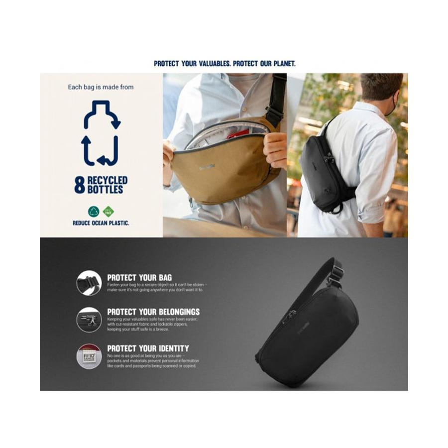 Pacsafe V Anti-Theft Urban Sling Black Black
