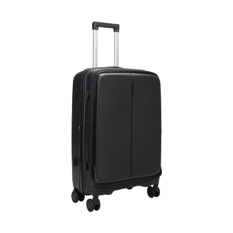 Caselite Venture 66cm Top Open Hardside Checked Suitcase Black Black