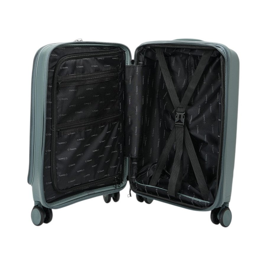 Caselite Venture 57cm Top Open Hardside Carry-On Suitcase Grey Green Grey Green