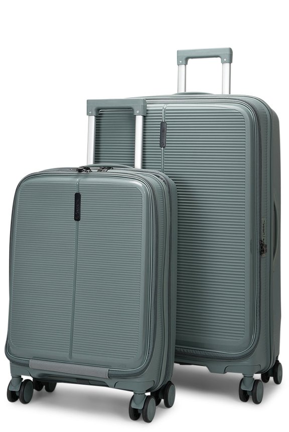 Caselite Venture 57cm & 76cm Top Open Hardside Luggage Set Grey Green