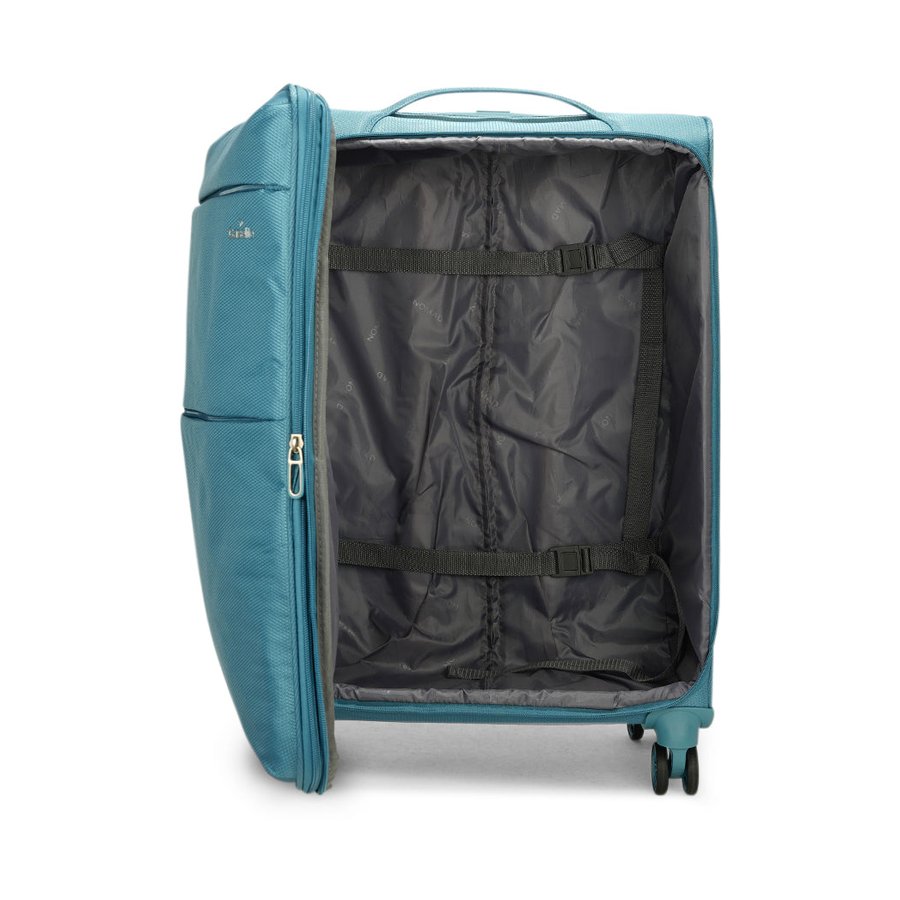 Caselite Ultra 69cm Softside Checked Suitcase & Laptop Bag Set Teal Teal