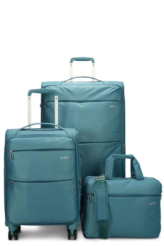 Caselite Ultra 55cm & 80cm Softside Luggage Set with Laptop Bag Teal