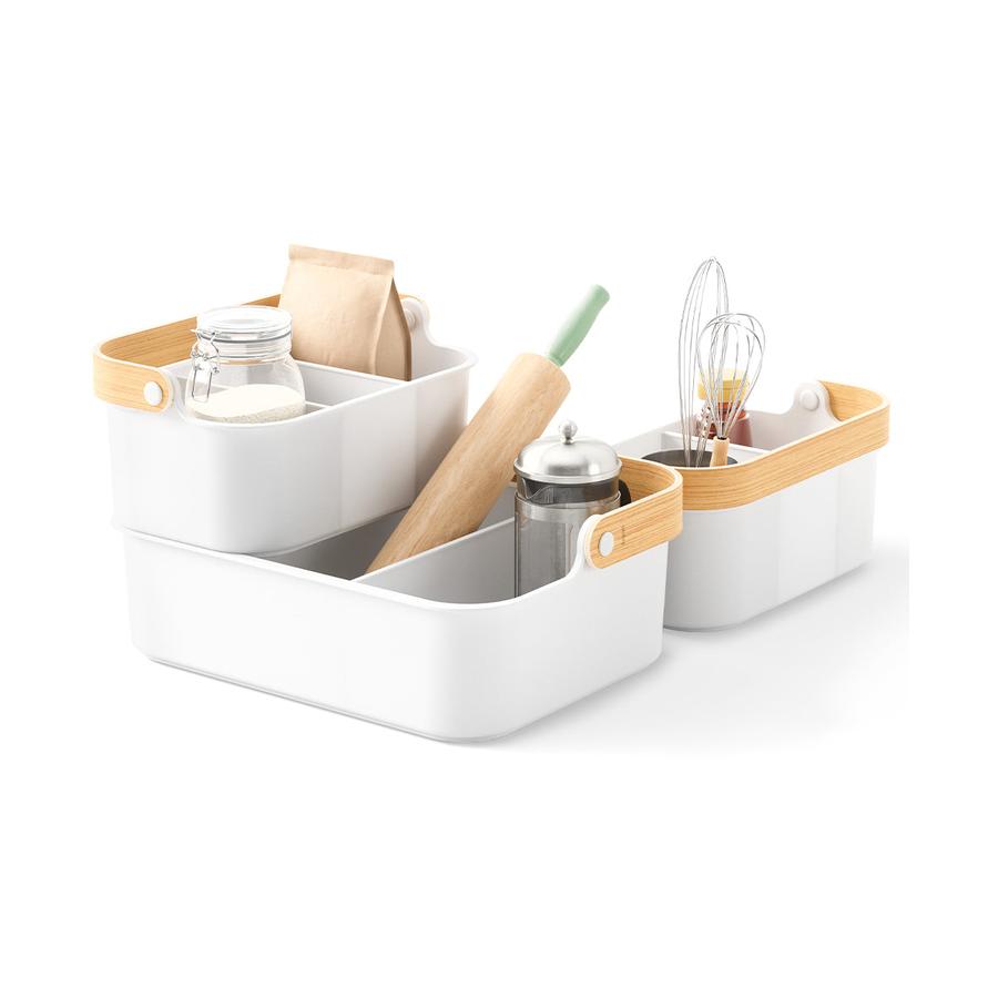 Umbra Bellwood Small Stackable Bin White/Natural White/Natural